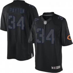 Mens Nike Chicago Bears 34 Walter Payton Limited Black Impact NFL Jersey