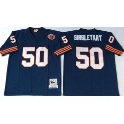 Mitchell Ness Bears #50 Mike Singletary blue Throwback Stitched NFL Jerseys