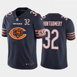 Nike Bears 32 David Montgomery Navy Team Big Logo Number Vapor Untouchable Limited Jersey