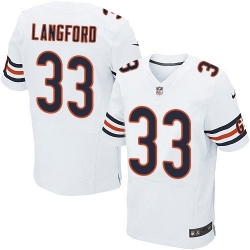 Nike Bears #33 Jeremy Langford White Mens Stitched NFL Elite Jersey