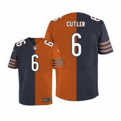 Nike Bears #6 Jay Cutler Navy Blue Orange Mens Stitched NFL Elite Split Jersey