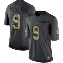 Nike Bears #9 Jim McMahon Black Mens Stitched NFL Limited 2016 Salute to Service Jersey