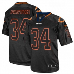 Nike Chicago Bears 34 Walter Payton Lights Out Black Elite NFL Jersey