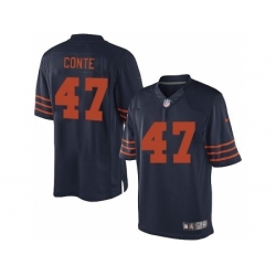 Nike Chicago Bears 47 Chris Conte Blue Limited Orange Number NFL Jersey