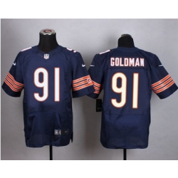 Nike Chicago Bears #91 Eddie Goldman Navy Blue Team Color Mens Stitched NFL Elite Jersey