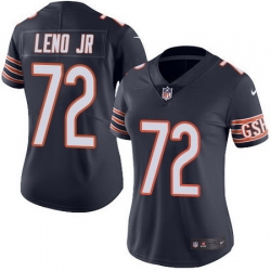 Bears 72 Charles Leno Jr Navy Blue Team Color Womens Stitched Football Vapor Untouchable Limited Jersey