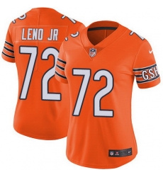 Bears 72 Charles Leno Jr Orange Womens Stitched Football Limited Rush Jersey