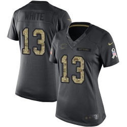 Nike Bears #13 Kevin White Black Womens Stitched NFL Limited 2016 Salute to Service Jersey