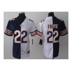 Nike women nfl jerseys chicago bears #22 matt forte white-blue[Elite split]