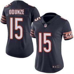 Women Chicago Bears 15 Rome Odunze Navy Vapor Stitched Jersey