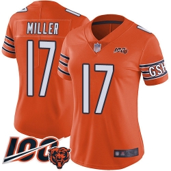 Women Chicago Bears 17 Anthony Miller Orange Alternate 100th Season Limited Football Jersey