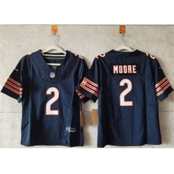 Women Chicago Bears 2 DJ Moore Navy 2024 F U S E Vapor Stitched Jersey  Women Chicago Bears 2 DJ Moore Navy 2024 F U S E Vapor Stitched Jersey