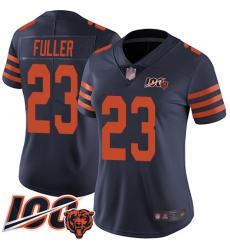 Women Chicago Bears 23 Kyle Fuller Limited Navy Blue Rush Vapor Untouchable 100th Season Football Jersey