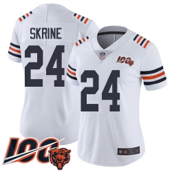 Women Chicago Bears 24 Buster Skrine White 100th Season Limited Football Jersey