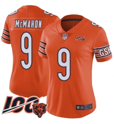 Women Chicago Bears 9 Jim McMahon Orange Alternate 100th Season Limited Football Jersey