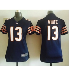 Women Nike Bears #13 Kevin White Navy Blue Team Color Stitched NFL Elite Jersey