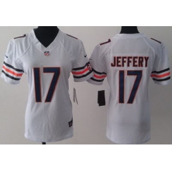 Women Nike Chicago Bears 17 Alshon Jeffery White LIMITED Jerseys