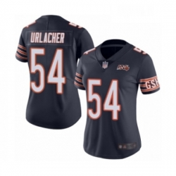 Womens Chicago Bears 54 Brian Urlacher Navy Blue Team Color 100th Season Limited Football Jersey