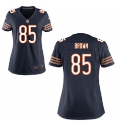 Women's NIKE Chicago Bears #85 DANIEL BROWN GAME NAVY BLUE JERSEY