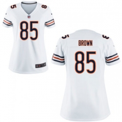 Women's NIKE Chicago Bears #85 DANIEL BROWN GAME White JERSEY