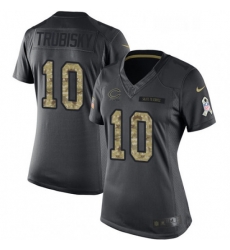 Womens Nike Chicago Bears 10 Mitchell Trubisky Limited Black 2016 Salute to Service NFL Jersey