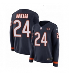 Womens Nike Chicago Bears 24 Jordan Howard Limited Navy Blue Therma Long Sleeve NFL Jersey