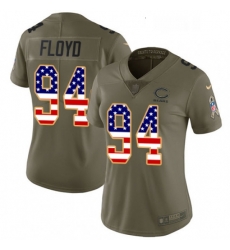 Womens Nike Chicago Bears 94 Leonard Floyd Limited OliveUSA Flag Salute to Service NFL Jersey