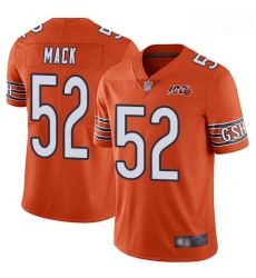 Bears #52 Khalil Mack Orange Youth Stitched Football Limited Rush 100th Season Jersey