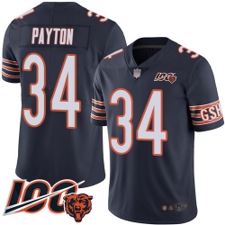 Youth Chicago Bears 34 Walter Payton Navy Blue Team Color 100th Season Limited Football Jersey