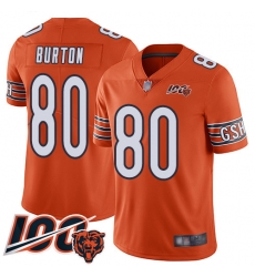 Youth Chicago Bears 80 Trey Burton Orange Alternate 100th Season Limited Football Jersey