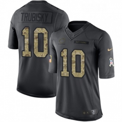 Youth Nike Chicago Bears 10 Mitchell Trubisky Limited Black 2016 Salute to Service NFL Jersey