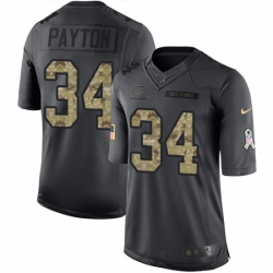 Youth Nike Chicago Bears 34 Walter Payton Limited Black 2016 Salute to Service NFL Jersey