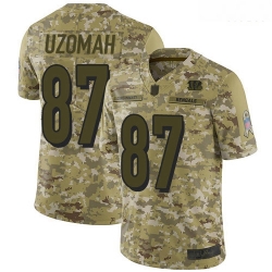 Bengals 87 C J  Uzomah Camo Men Stitched Football Limited 2018 Salute To Service Jersey