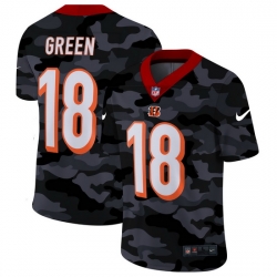 Cincinnati Bengals 18 A J  Green Men Nike 2020 Black CAMO Vapor Untouchable Limited Stitched NFL Jersey