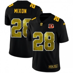 Cincinnati Bengals 28 Joe Mixon Men Black Nike Golden Sequin Vapor Limited NFL Jersey