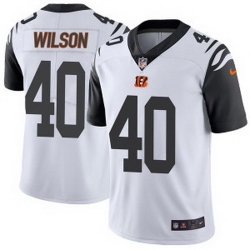 Cincinnati Bengals 40 Brandon Wilson Men Limited White Color Rush Vapor Untouchable Jersey