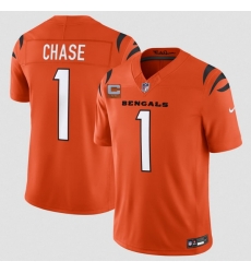 Men Cincinnati Bengals 1 Ja Marr Chase Orange 2026 F U S E 2 Star C Patch Vapor Untouchable Limited Stitched Football Jersey Men Cincinnati Bengals 1 Ja Marr Chase Orange 2026 F U S E 2 Star C Patch Vapor Untouchable Limited Stitched Football Jersey