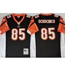 Men Cincinnati Bengals 85 Chad Ochocinco Black Throwback Stitched Jersey