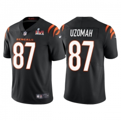 Men Cincinnati Bengals 87 C J  Uzomah 2022 Black Super Bowl LVI Vapor Limited Stitched Jersey