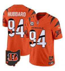 Men Cincinnati Bengals 94 Sam Hubbard Orange F U S E  With 2 Star C Patch Special Vapor Untouchable Limited Stitched Football Jersey