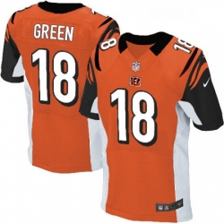 Mens Nike Cincinnati Bengals 18 AJ Green Elite Orange Alternate NFL Jersey