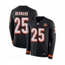 Mens Nike Cincinnati Bengals 25 Giovani Bernard Limited Black Therma Long Sleeve NFL Jersey