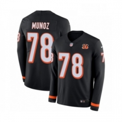 Mens Nike Cincinnati Bengals 78 Anthony Munoz Limited Black Therma Long Sleeve NFL Jersey