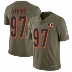 Mens Nike Cincinnati Bengals 97 Geno Atkins Limited Olive 2017 Salute to Service NFL Jersey