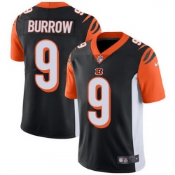 Nike Bengals 9 Joe Burrow Black Team Color Men Stitched NFL Vapor Untouchable Limited Jersey