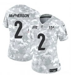 Women Cincinnati Bengals 2 Evan McPherson 2024 F U S E Arctic Camo Salute To Service Limited Stitched Football Jersey