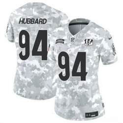 Women Cincinnati Bengals 94 Sam Hubbard 2024 F U S E Arctic Camo Salute To Service Limited Stitched Football Jersey