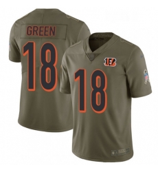 Youth Nike Cincinnati Bengals 18 AJ Green Limited Olive 2017 Salute to Service NFL Jersey