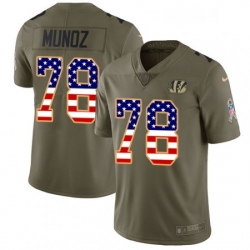 Youth Nike Cincinnati Bengals 78 Anthony Munoz Limited OliveUSA Flag 2017 Salute to Service NFL Jersey