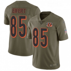 Youth Nike Cincinnati Bengals 85 Tyler Eifert Limited Olive 2017 Salute to Service NFL Jersey